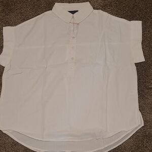 Lane Bryant White Button-Up Shirt